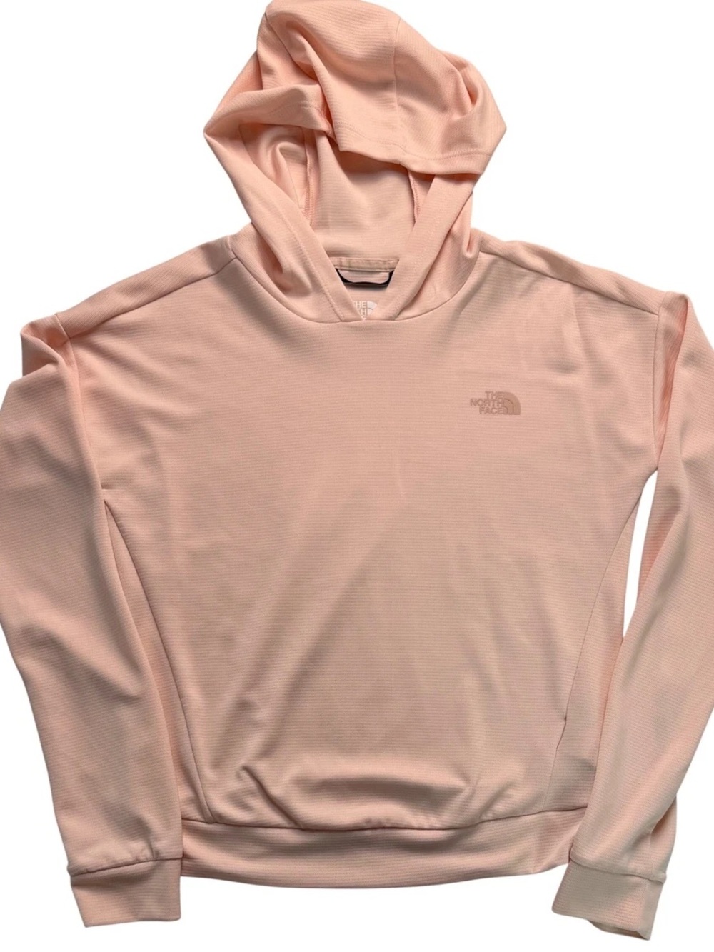 The North Face Women's Light Pink Hoodie Textured Lightweight size M